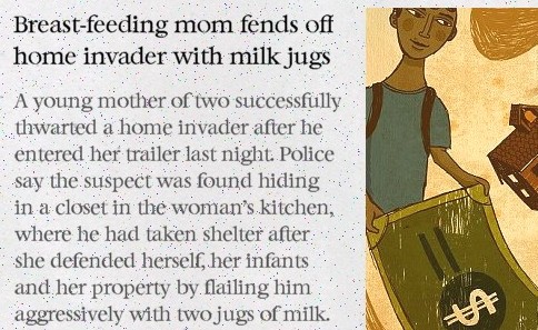 High Quality Mom fends off home invader with jugs Blank Meme Template