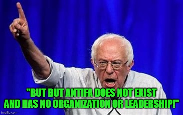 "BUT BUT ANTIFA DOES NOT EXIST AND HAS NO ORGANIZATION OR LEADERSHIP!" | made w/ Imgflip meme maker