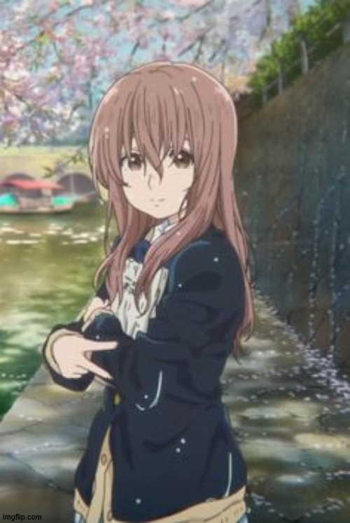 i made it (she's just cute) | image tagged in shouko nishimiya | made w/ Imgflip meme maker