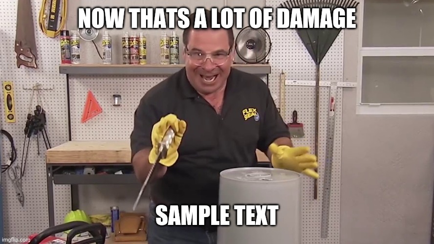 Now that's a lot of damage | NOW THATS A LOT OF DAMAGE SAMPLE TEXT | image tagged in now that's a lot of damage | made w/ Imgflip meme maker