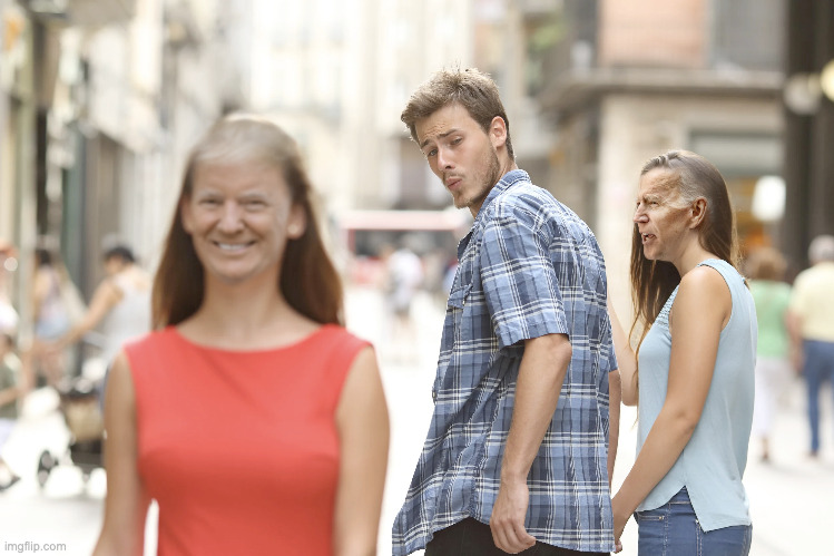 Distracted Voter | image tagged in donald trump,trump,joe biden,biden,distracted boyfriend,distracted | made w/ Imgflip meme maker