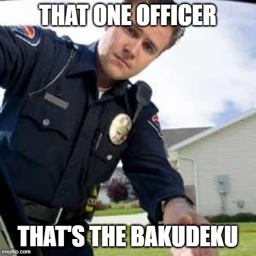 Police officer  | THAT ONE OFFICER THAT'S THE BAKUDEKU | image tagged in police officer | made w/ Imgflip meme maker