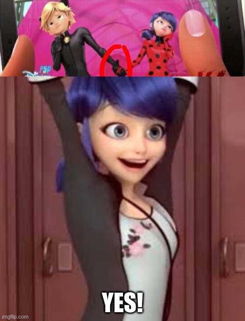 look at adriens face! | YES! | image tagged in miraculous ladybug,excited | made w/ Imgflip meme maker