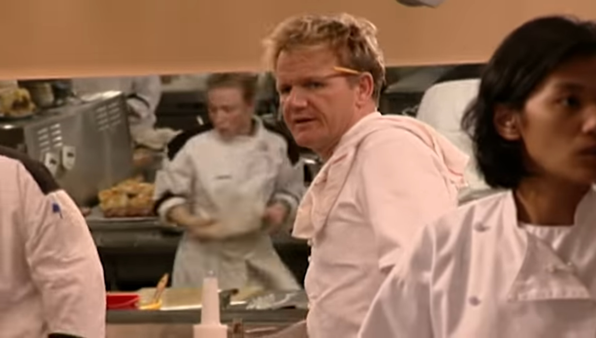 Chef Scott blocking Ramsay Blank Meme Template