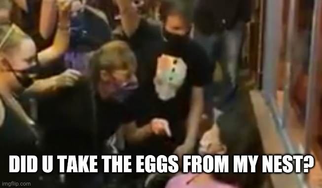 huevos | DID U TAKE THE EGGS FROM MY NEST? | image tagged in eggs,blacklivesmatter | made w/ Imgflip meme maker