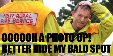 OOOOOH A PHOTO OP! BETTER HIDE MY BALD SPOT | made w/ Imgflip meme maker