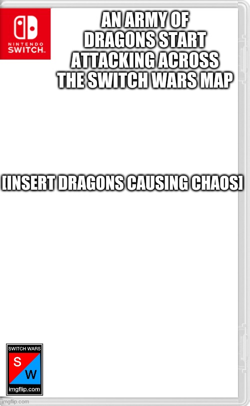 What's more dangerous than robots? literal dragons. | AN ARMY OF DRAGONS START ATTACKING ACROSS THE SWITCH WARS MAP; [INSERT DRAGONS CAUSING CHAOS] | image tagged in switch wars template | made w/ Imgflip meme maker