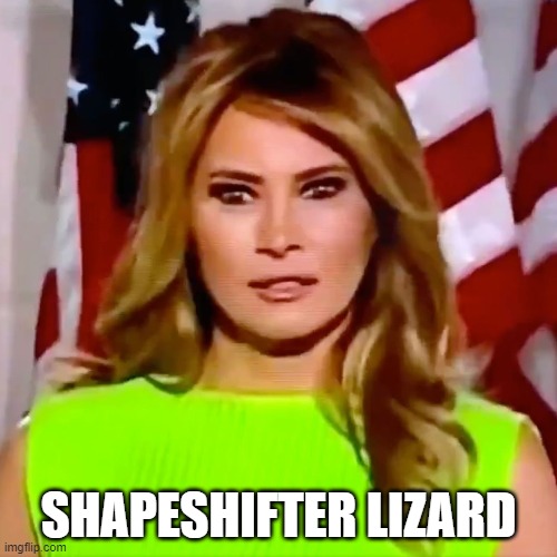 Melania Trump Transforms Into a Lizard | SHAPESHIFTER LIZARD | image tagged in melania shapeshifter,lizard eyes,alien,robot | made w/ Imgflip meme maker