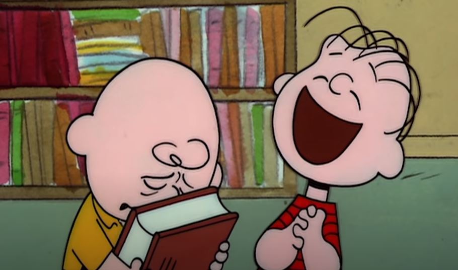 Sad Charlie Brown, happy Linus Blank Meme Template
