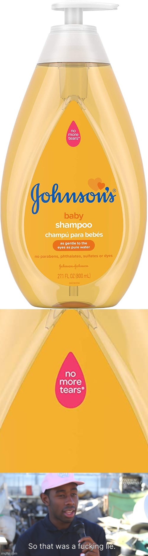 ¨Tear free¨ shampoo. | image tagged in tears,shampoo | made w/ Imgflip meme maker