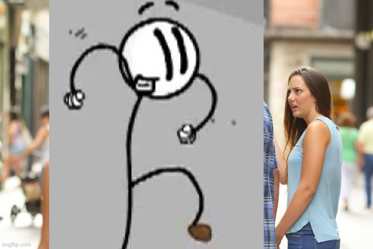Distracted boyfriend but get distracted (Crossover) | image tagged in get distracted,distracted boyfriend,distracted,henry stickmin | made w/ Imgflip meme maker