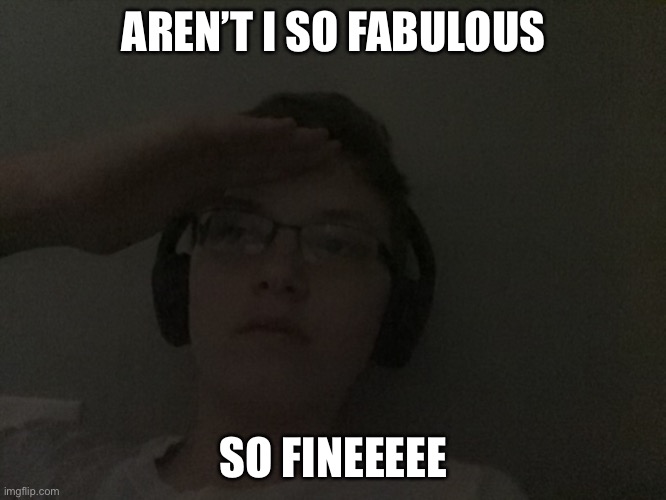 I totally qualify cuz I’m the king (this is just to make fun of myself I know I’m not cute or anything) |  AREN’T I SO FABULOUS; SO FINEEEEE | image tagged in thebacontaco25 salute,fake ego,lol,why do you read these,average | made w/ Imgflip meme maker