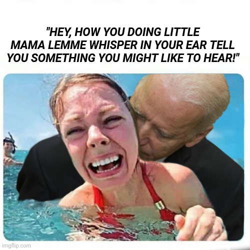 Sniff sniff | "HEY, HOW YOU DOING LITTLE MAMA LEMME WHISPER IN YOUR EAR TELL YOU SOMETHING YOU MIGHT LIKE TO HEAR!" | image tagged in joe biden,sniff,funny,memes,predator | made w/ Imgflip meme maker