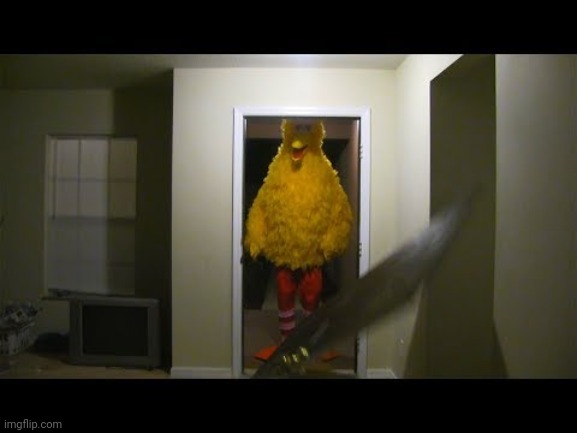 Big bird kicks down door | image tagged in big bird kicks down door | made w/ Imgflip meme maker