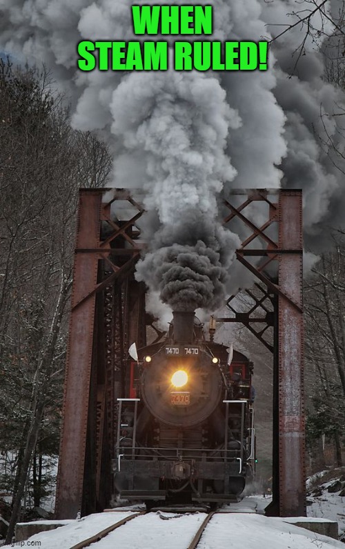 steam power | WHEN STEAM RULED! | image tagged in train,steam | made w/ Imgflip meme maker