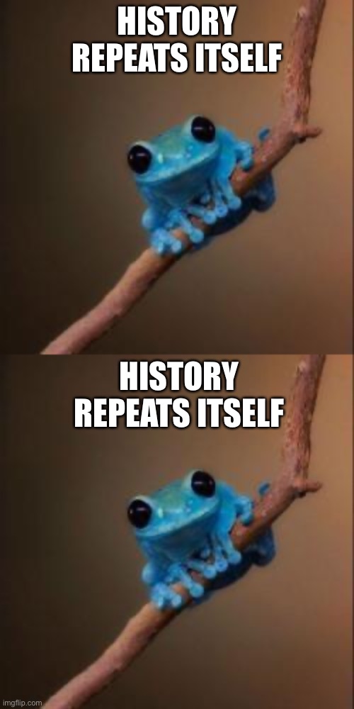 Get it. No? Oh... | HISTORY REPEATS ITSELF; HISTORY REPEATS ITSELF | image tagged in fun fact frog | made w/ Imgflip meme maker