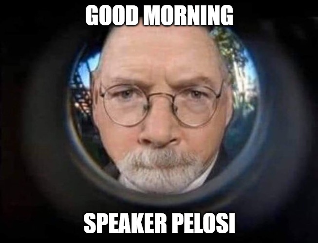 Another beautiful morning in America | GOOD MORNING; SPEAKER PELOSI | image tagged in pelosi,traitor,memes,funny,2020,durham | made w/ Imgflip meme maker