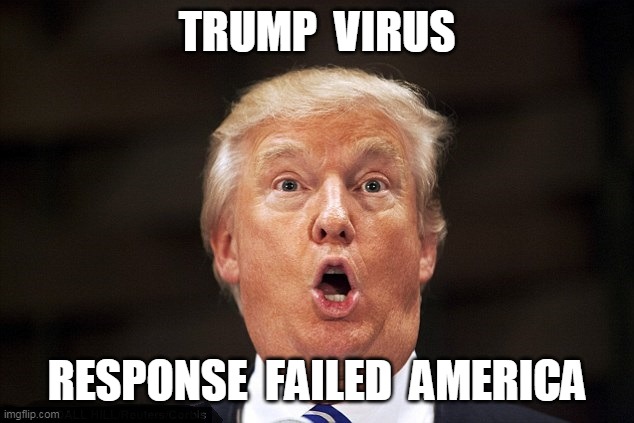 Trump Virus | TRUMP  VIRUS; RESPONSE  FAILED  AMERICA | image tagged in trump | made w/ Imgflip meme maker
