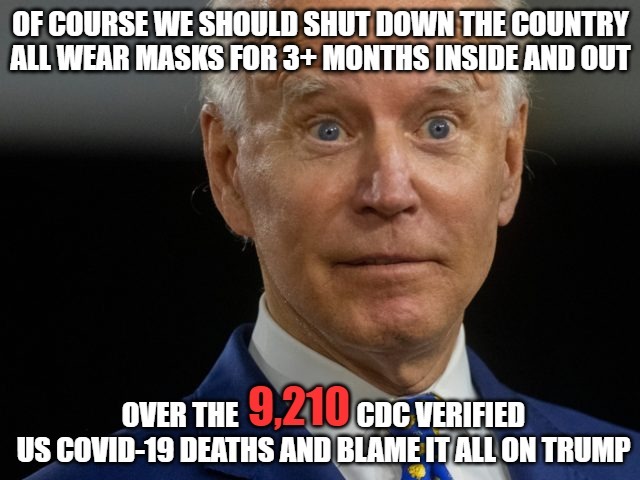 The truth about COVID-19 US deaths | image tagged in biden,memes,funny,covid-19,2020 | made w/ Imgflip meme maker