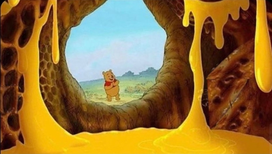 High Quality Winnie The Pooh Admiring Your Work For Your Children's New Home Blank Meme Template