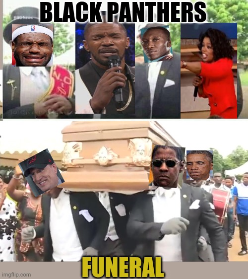 RIP | BLACK PANTHERS; FUNERAL | image tagged in coffin dance | made w/ Imgflip meme maker