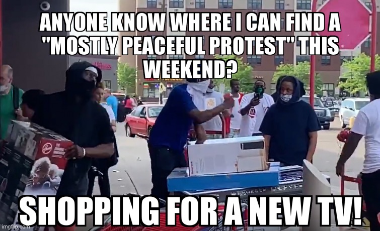 Need a new tv | image tagged in tv,protest,peaceful,looting,memes,just kidding | made w/ Imgflip meme maker
