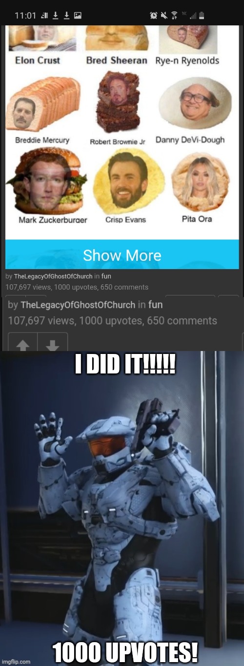 I DID IT!!!!! 1000 UPVOTES! | image tagged in tag | made w/ Imgflip meme maker