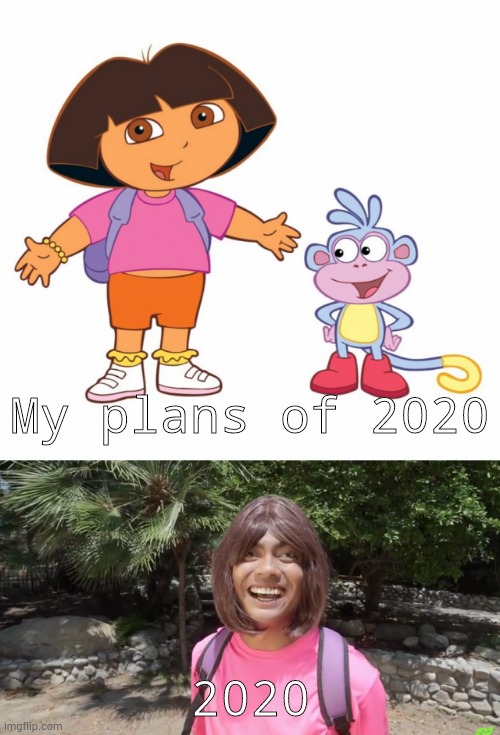 My dora plans 2020 | My plans of 2020; 2020 | image tagged in dora the explorer,2020,guava juice | made w/ Imgflip meme maker