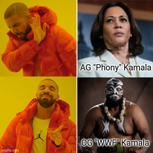 The Ugandan Giant - RIP | AG "Phony" Kamala; OG "WWF" Kamala | image tagged in kamala harris,election 2020,wrestling,wwf,maga | made w/ Imgflip meme maker
