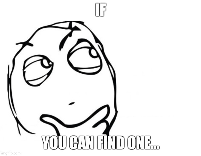 hmmm | IF YOU CAN FIND ONE... | image tagged in hmmm | made w/ Imgflip meme maker