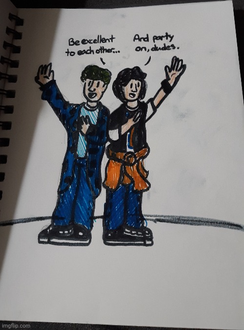 Bill and ted drawing | image tagged in drawing,bill and ted | made w/ Imgflip meme maker