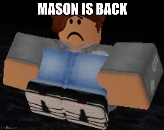 MASON IS BACK | image tagged in roblox flicker survivor | made w/ Imgflip meme maker