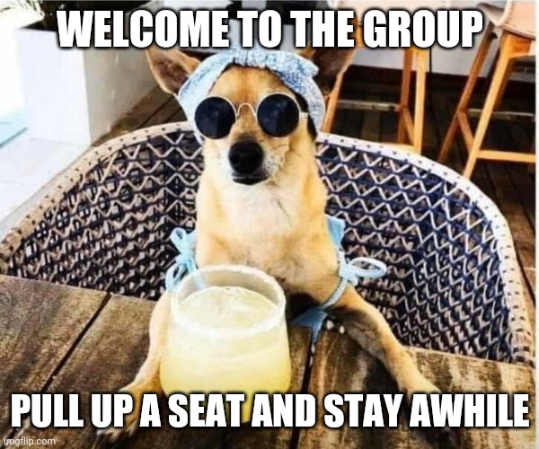Group pictures | WELCOME TO THE GROUP; PULL UP A SEAT AND STAY AWHILE | image tagged in memes | made w/ Imgflip meme maker