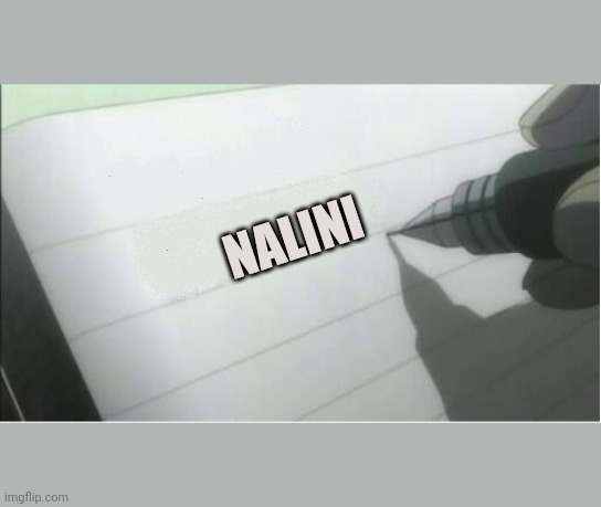 death note blank | NALINI | image tagged in death note blank | made w/ Imgflip meme maker