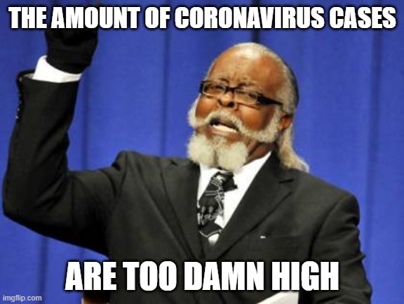 Too Damn High | THE AMOUNT OF CORONAVIRUS CASES; ARE TOO DAMN HIGH | image tagged in memes,too damn high,coronavirus,2020 sucks | made w/ Imgflip meme maker