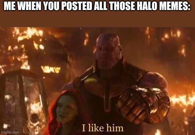 I like him | ME WHEN YOU POSTED ALL THOSE HALO MEMES: | image tagged in i like him | made w/ Imgflip meme maker
