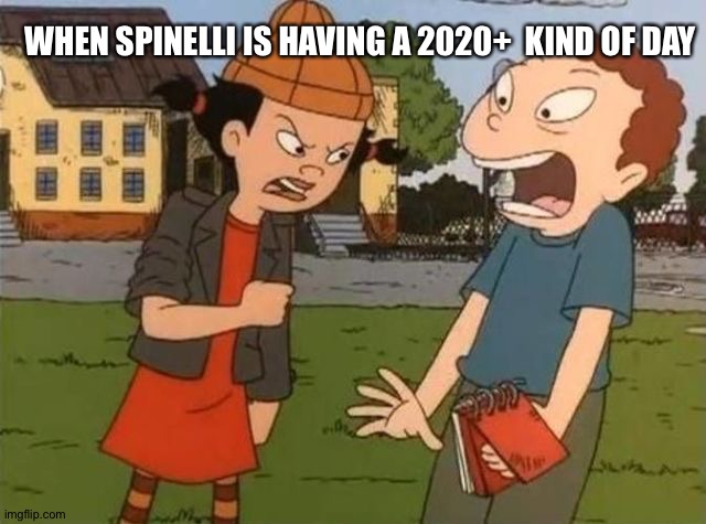 Spinelli | WHEN SPINELLI IS HAVING A 2020+  KIND OF DAY | image tagged in spinelli and randall | made w/ Imgflip meme maker