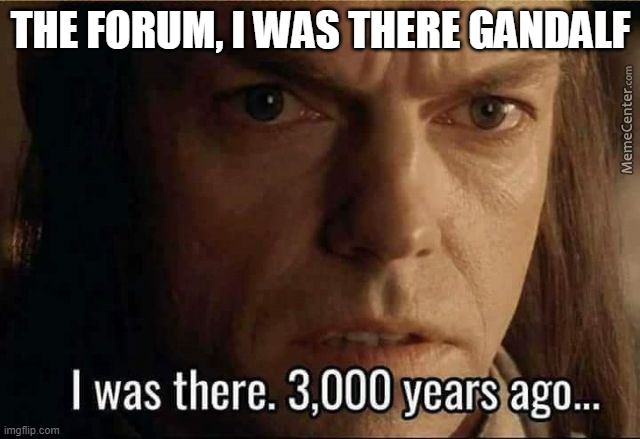 Elrond 3000 years ago | THE FORUM, I WAS THERE GANDALF | image tagged in elrond 3000 years ago | made w/ Imgflip meme maker
