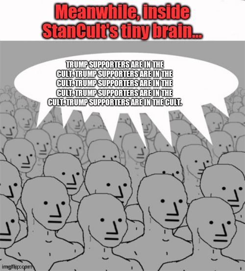 Meanwhile, inside StanCult's tiny brain... | made w/ Imgflip meme maker