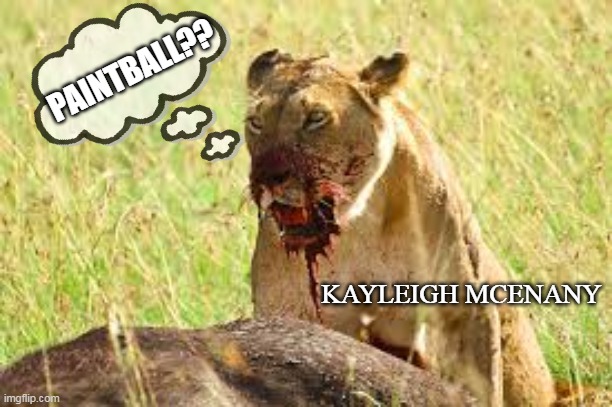 Kayleigh | PAINTBALL?? KAYLEIGH MCENANY | image tagged in media | made w/ Imgflip meme maker