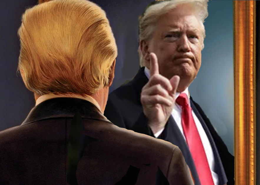 Trump in mirror Blank Meme Template