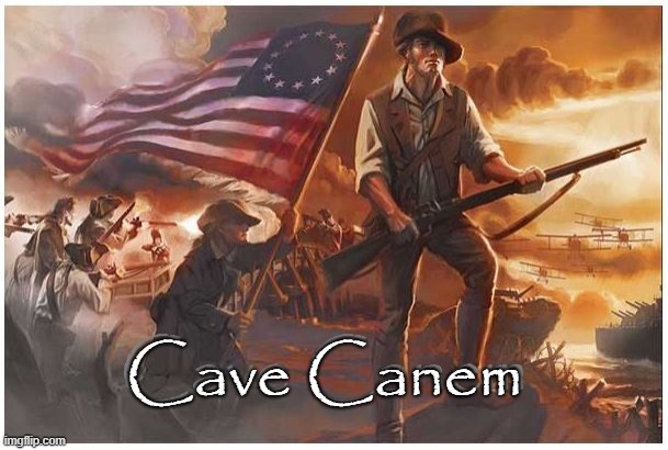 Cave Canem | Cave Canem | image tagged in patriots,revolutionary war | made w/ Imgflip meme maker