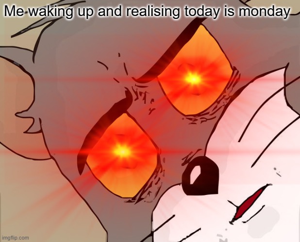 Me waking up and realising today is monday | image tagged in fun | made w/ Imgflip meme maker