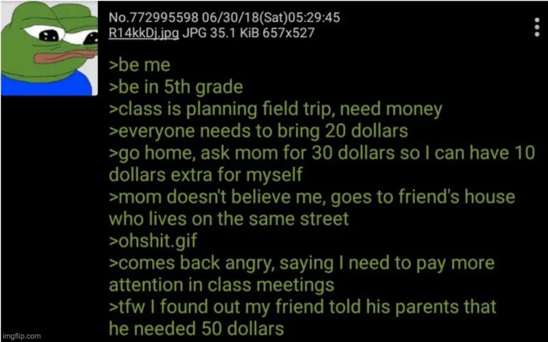 Anon makes mad cash | image tagged in greentext | made w/ Imgflip meme maker