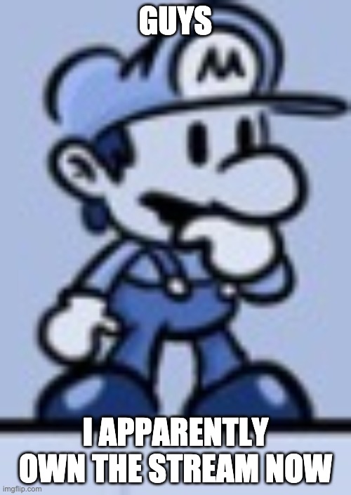 I just woke up, & a notification saying I should have it. | GUYS; I APPARENTLY OWN THE STREAM NOW | image tagged in thinking mario | made w/ Imgflip meme maker