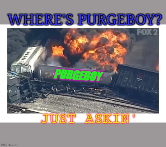 Has anyone seen Purgeboy?  Kinda miss the twisted SOB | WHERE'S PURGEBOY? PURGEBOY; JUST ASKIN' | image tagged in missing,the purge | made w/ Imgflip meme maker