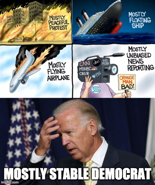 imgflip has a mostly unbiased moderation system ;) | MOSTLY STABLE DEMOCRAT | image tagged in joe biden,funny,memes,politics | made w/ Imgflip meme maker
