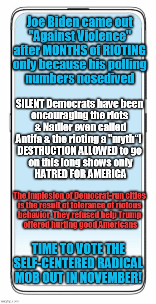 Democrats Hate America Or They Would Have Stopped The Mobs Months Ago | image tagged in politics,political meme,democratic socialism,liberalism,blm,antifa | made w/ Imgflip meme maker