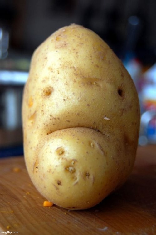 sad potato | image tagged in sad potato | made w/ Imgflip meme maker