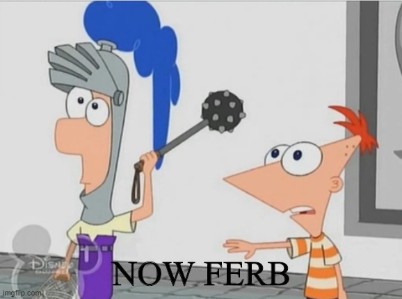 Now Ferb | NOW FERB | image tagged in not yet ferb | made w/ Imgflip meme maker
